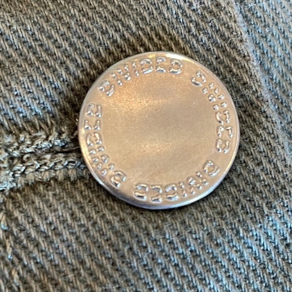 H&M divided denim olive army green button down jean mini midi skirt - Picture 3 of 8